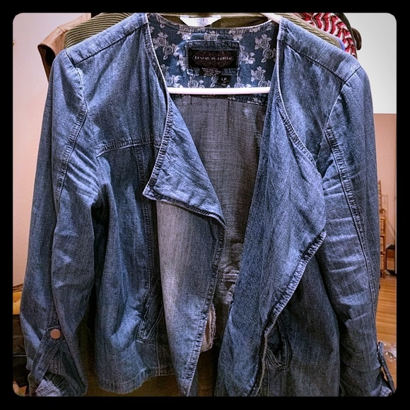 Live a Little Jackets & Blazers - Live a little open biker denim jacket